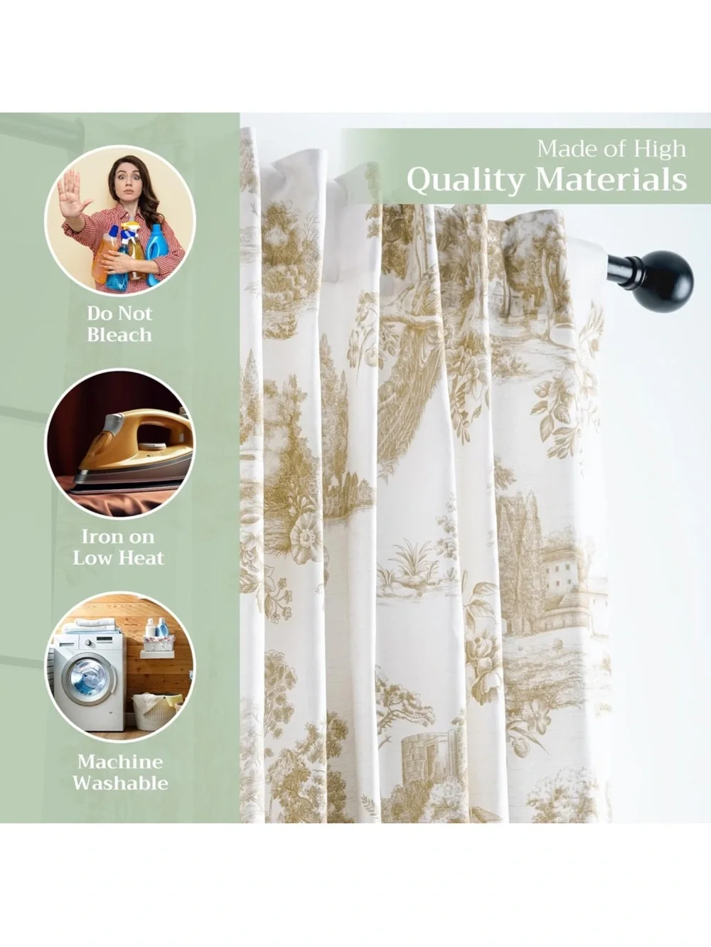 NWT Size 50x124” Maison d’Hermine French Inspired Bronze Trianon Curtains
